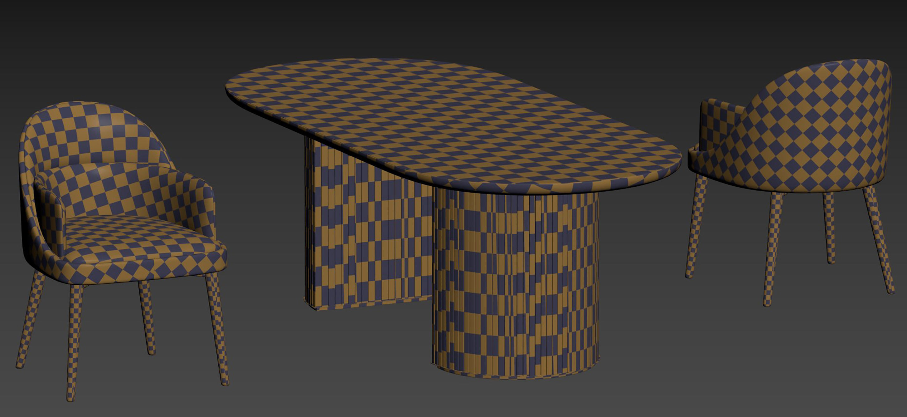 Dining chair set 3D model_5