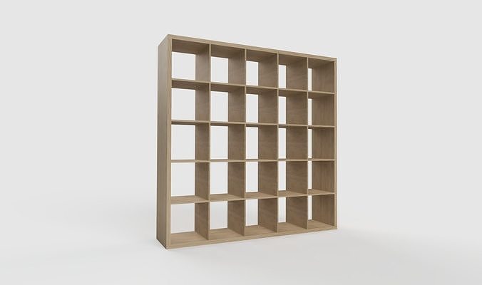 IKEA KALLAX Shelf Unit 5x5 Walnut Effect Light Grey 3D model
