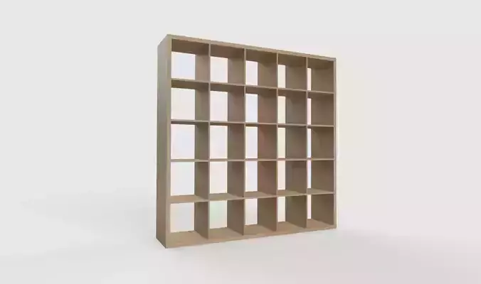 IKEA KALLAX Shelf Unit 5x5 Walnut Effect Light Grey 3D model