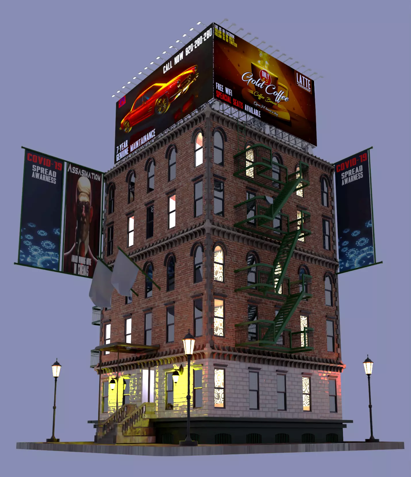 New York Old Classic Building 3D model