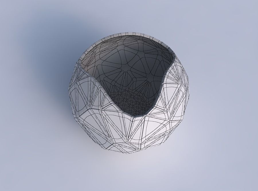 Bowl Spheric wavy with random triangle plates 2 3D print model_6