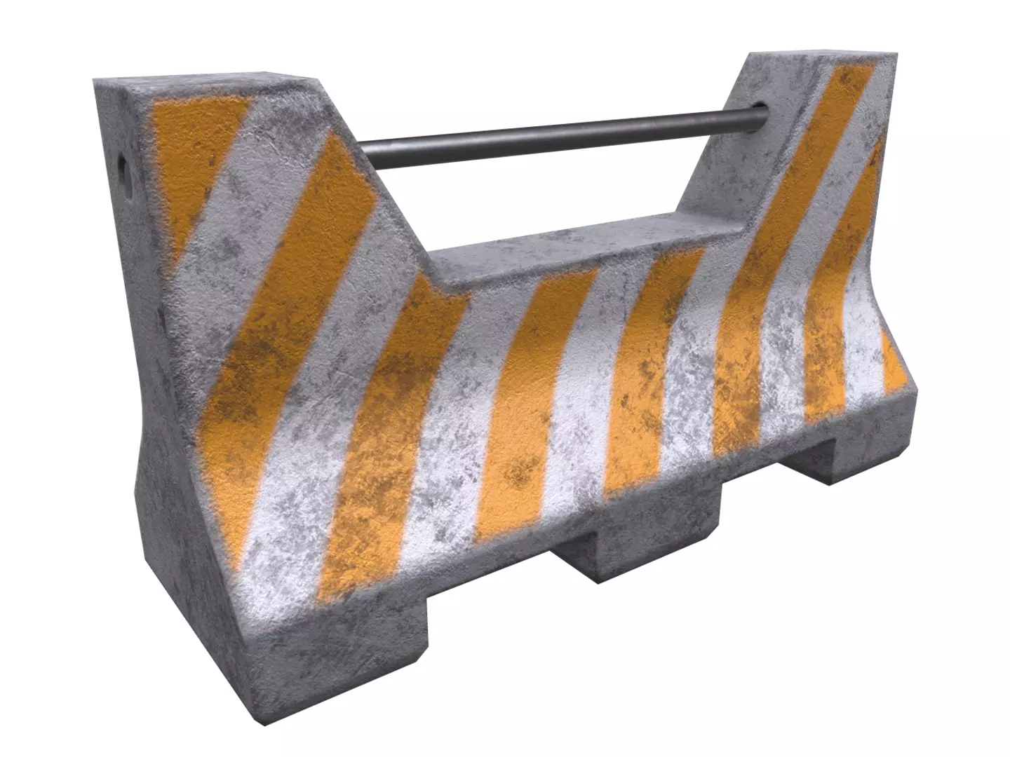 Concrete barricade Low-poly 3D model_0