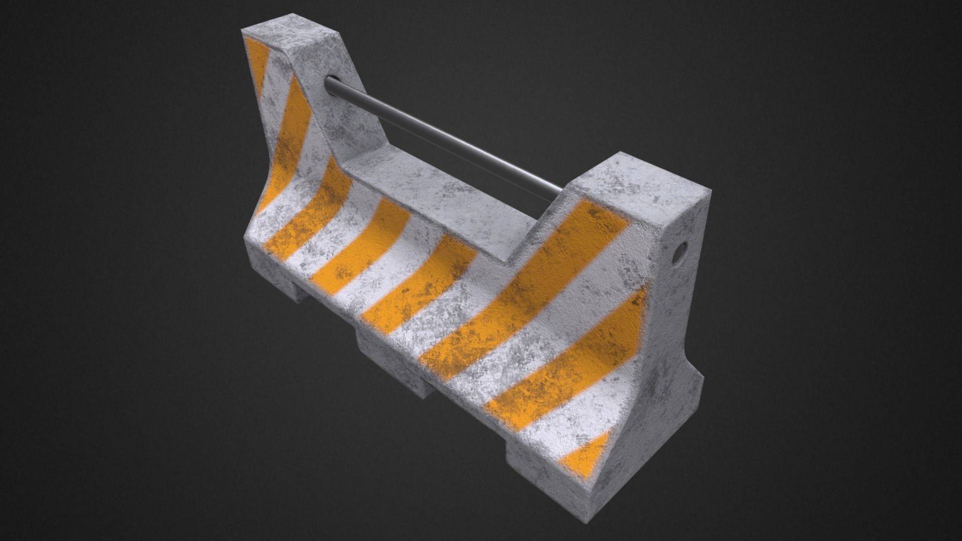 Concrete barricade Low-poly 3D model_4
