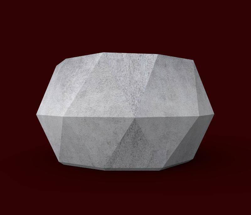 Concrete Planter Low-poly 3D model_4