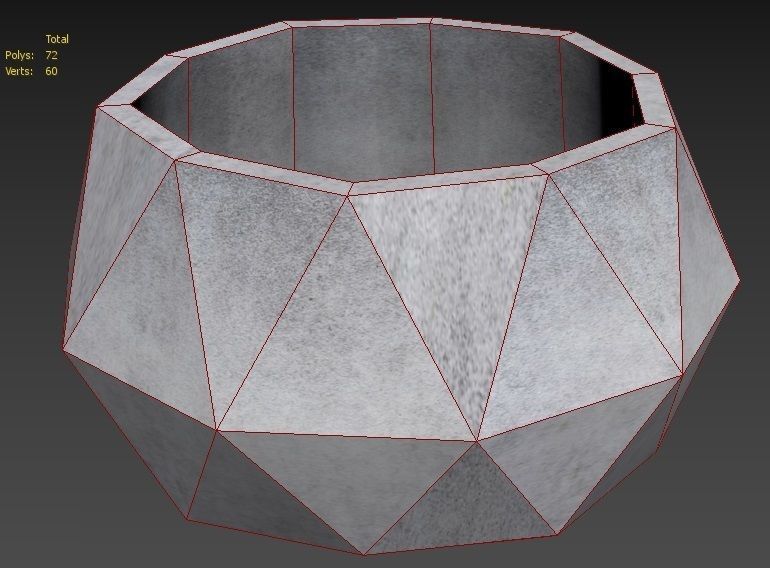 Concrete Planter Low-poly 3D model_3