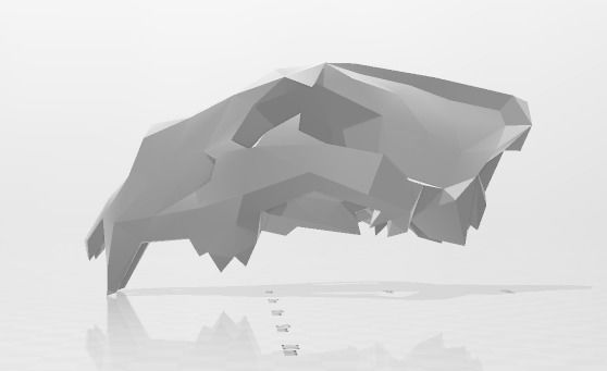 low poly lion skull head Free low-poly 3D model_2