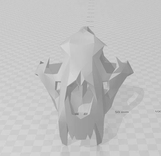 low poly lion skull head Free low-poly 3D model_1