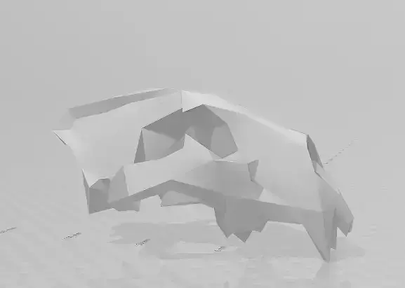 low poly lion skull head