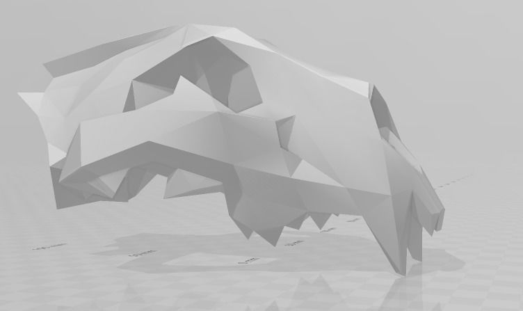 low poly lion skull head Free low-poly 3D model_3