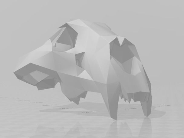 low poly lion skull head Free low-poly 3D model_4