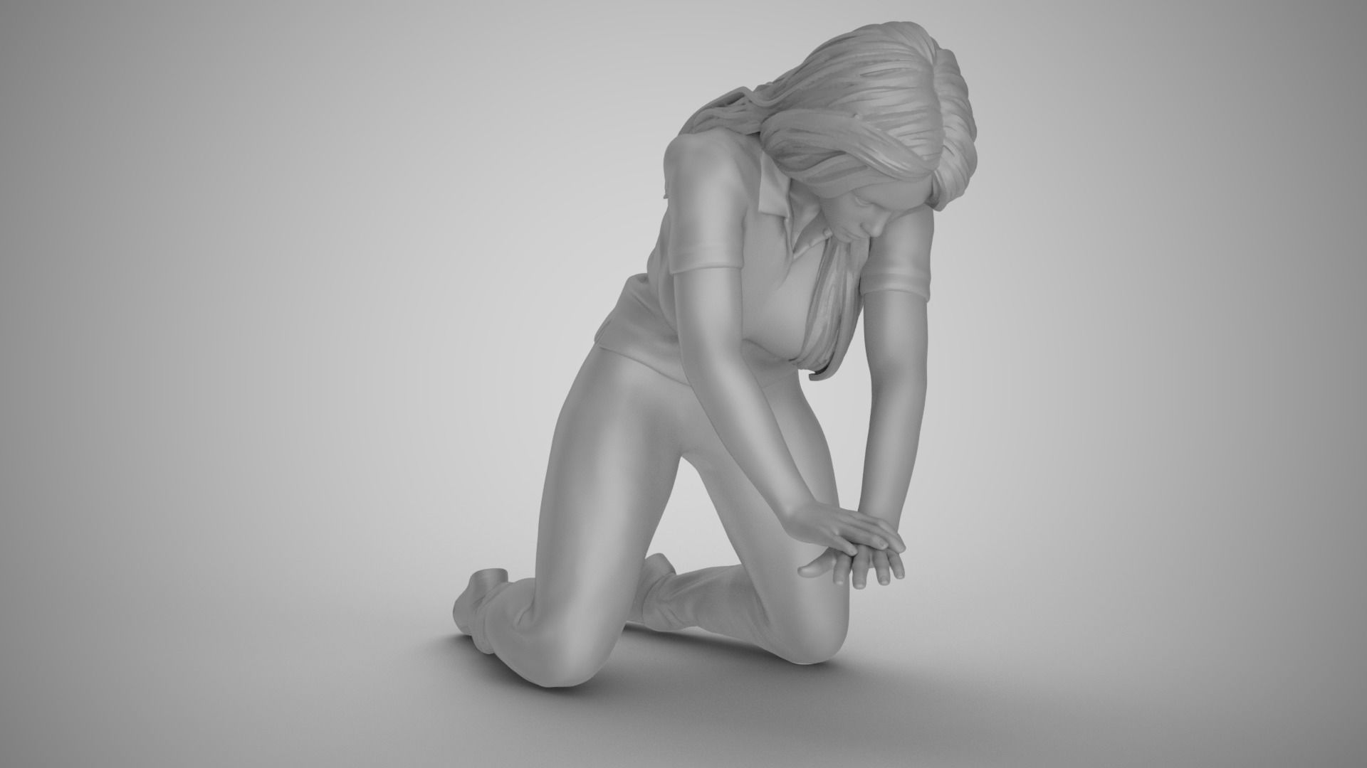 Paramedic 3 woman scrubs 3D print model_3