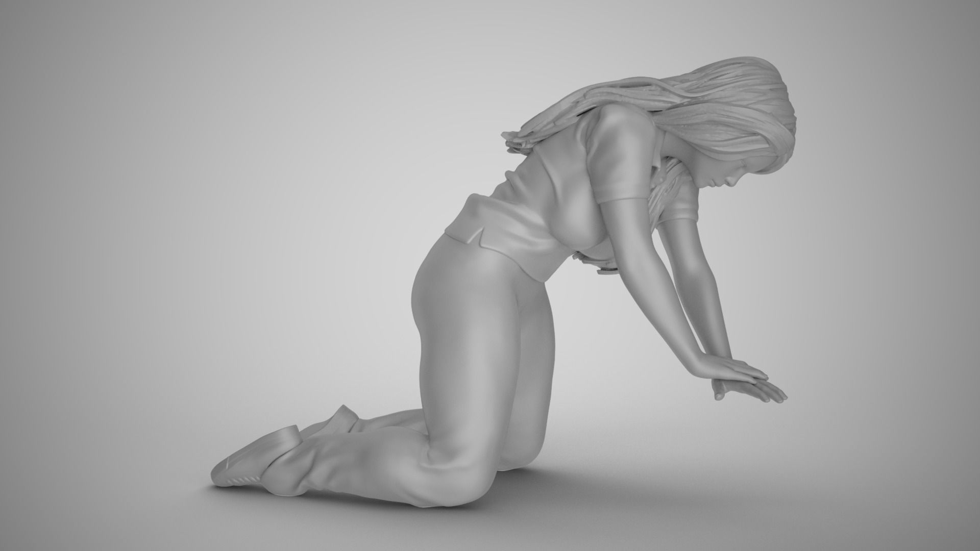 Paramedic 3 woman scrubs 3D print model_2