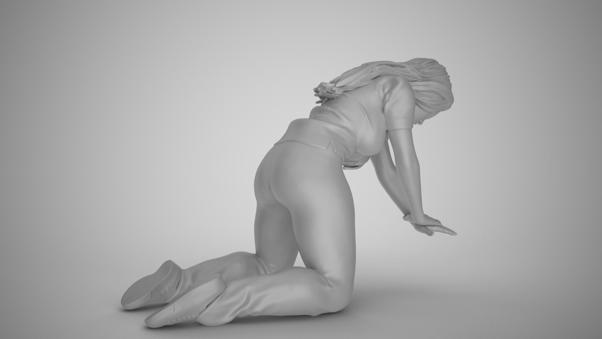 Paramedic 3 woman scrubs 3D print model_1