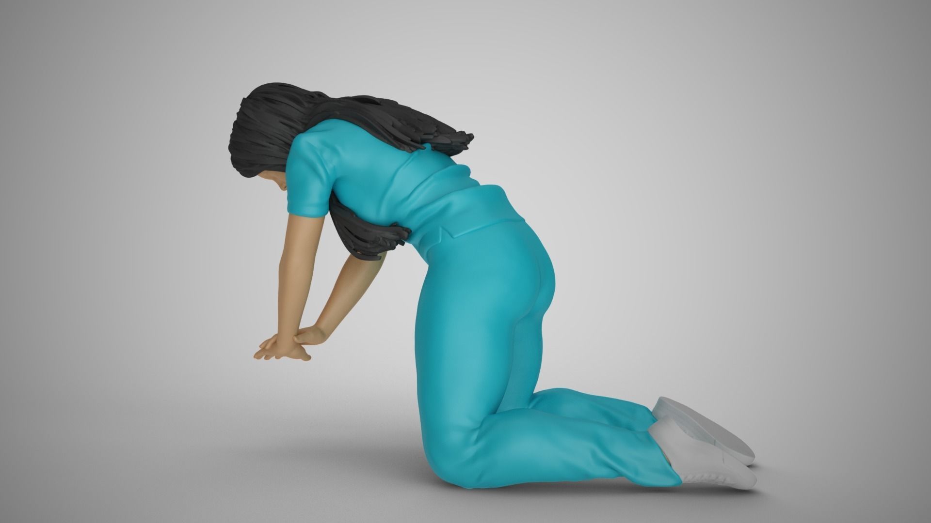 Paramedic 3 woman scrubs 3D print model_7