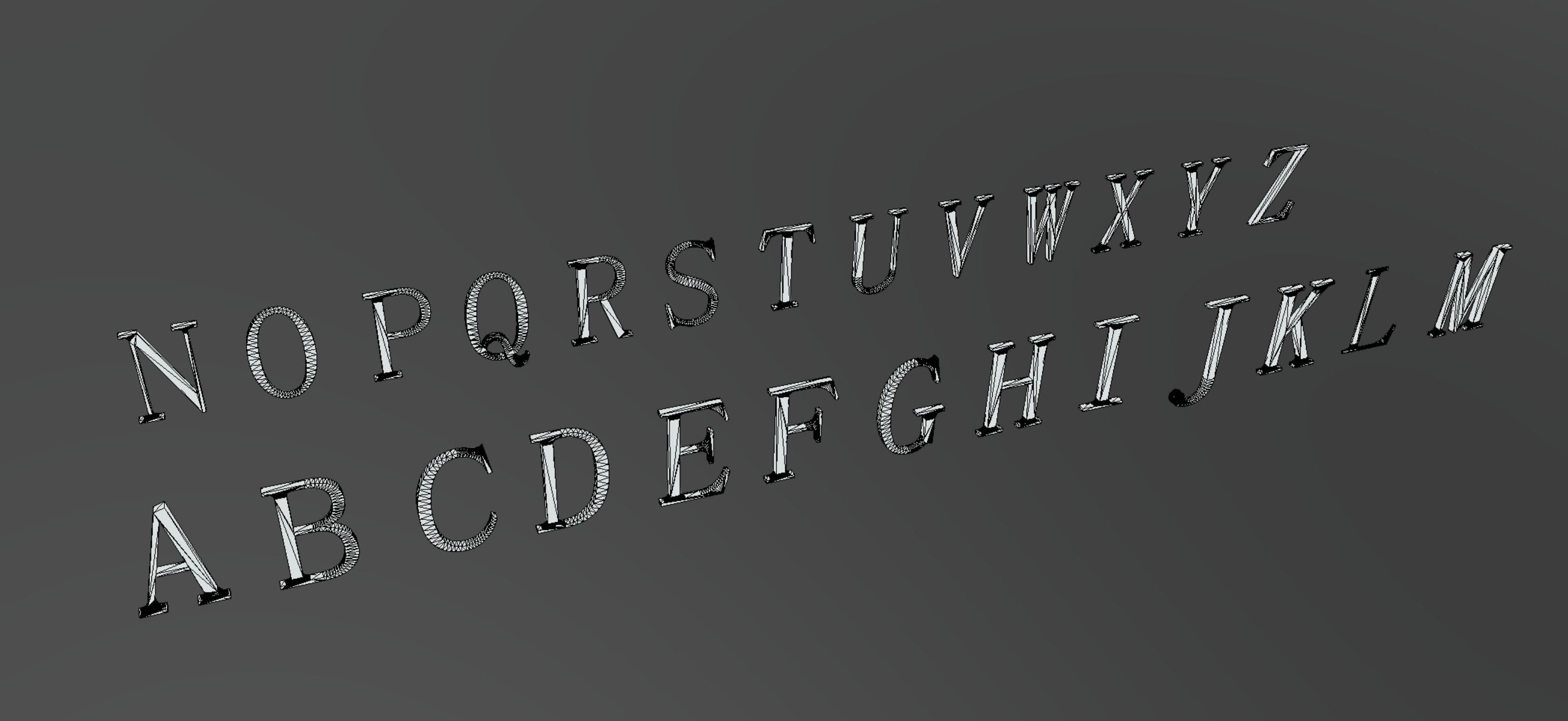 Arrow Note Letter Number Punctuation  Low-poly 3D model_21