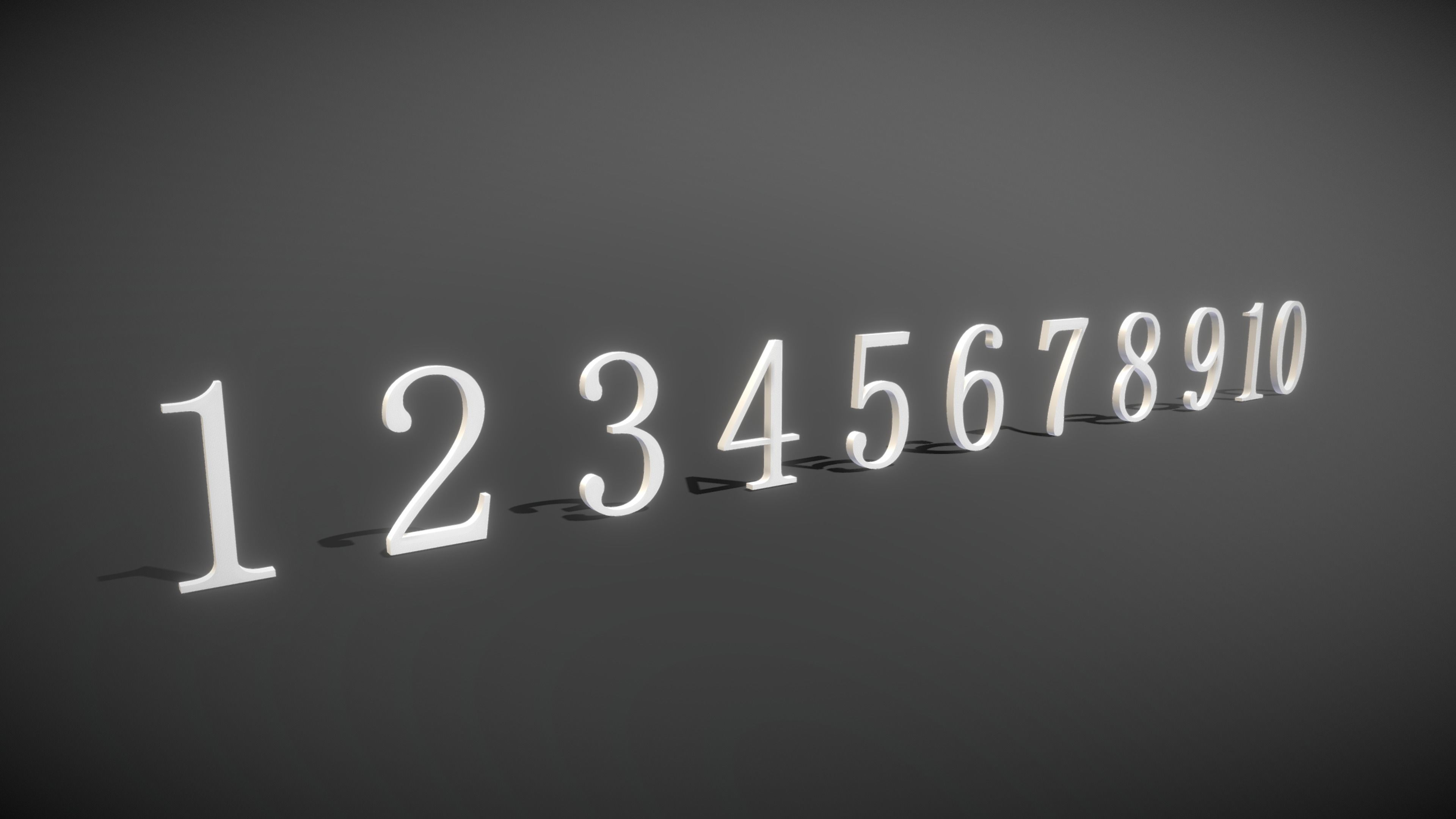 Arrow Note Letter Number Punctuation  Low-poly 3D model_11