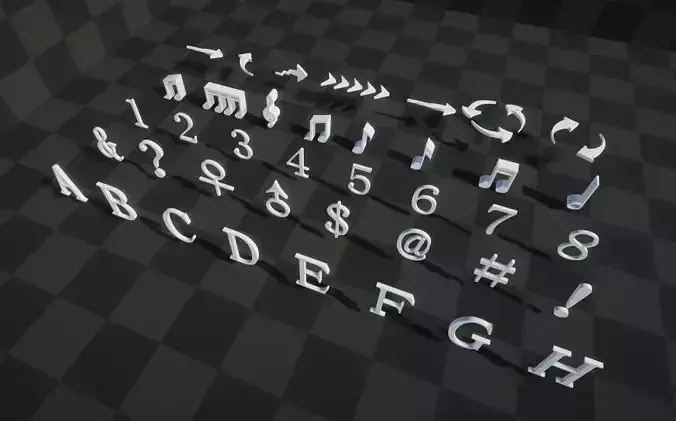 Arrow Note Letter Number Punctuation 