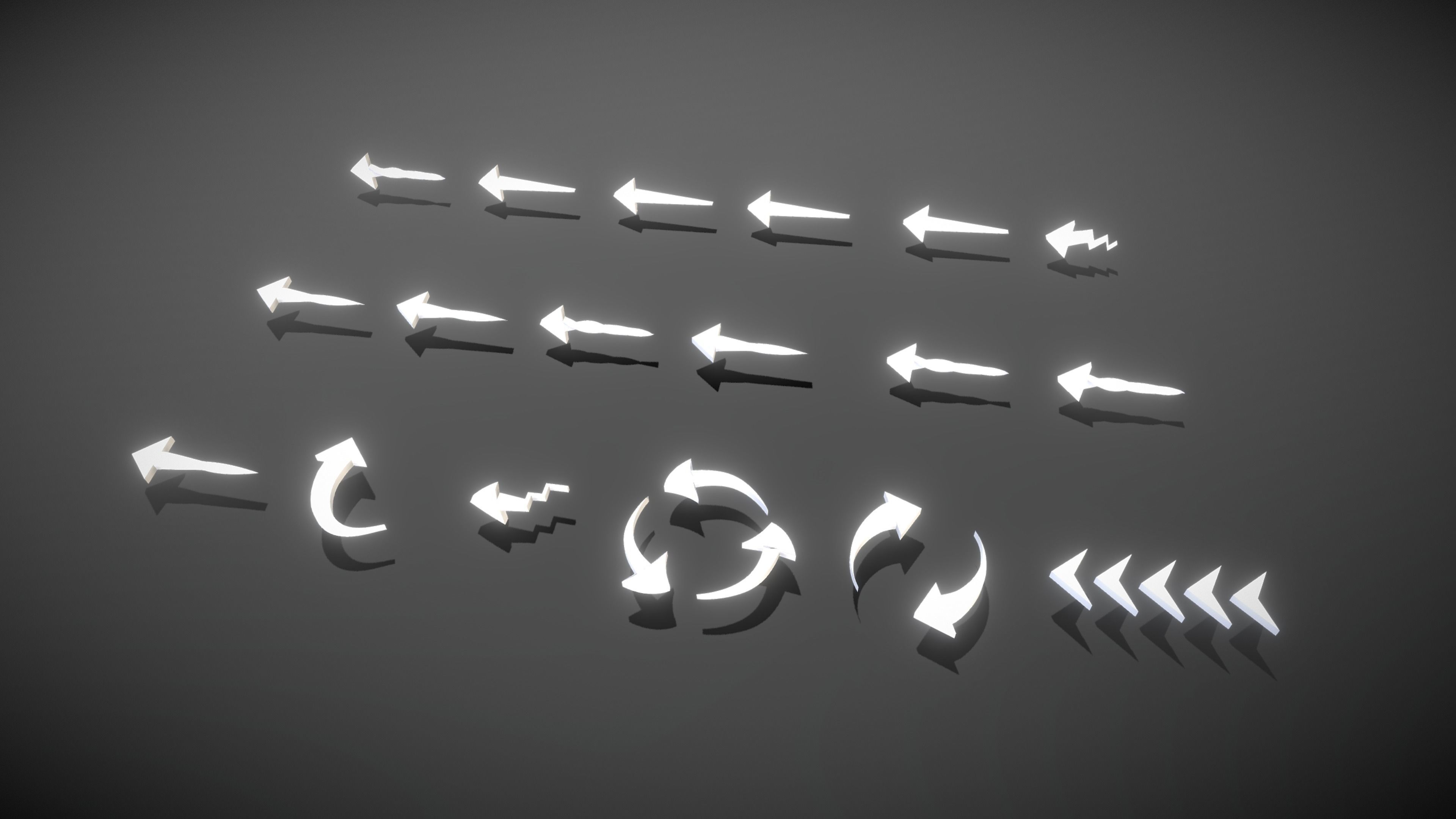 Arrow Note Letter Number Punctuation  Low-poly 3D model_7
