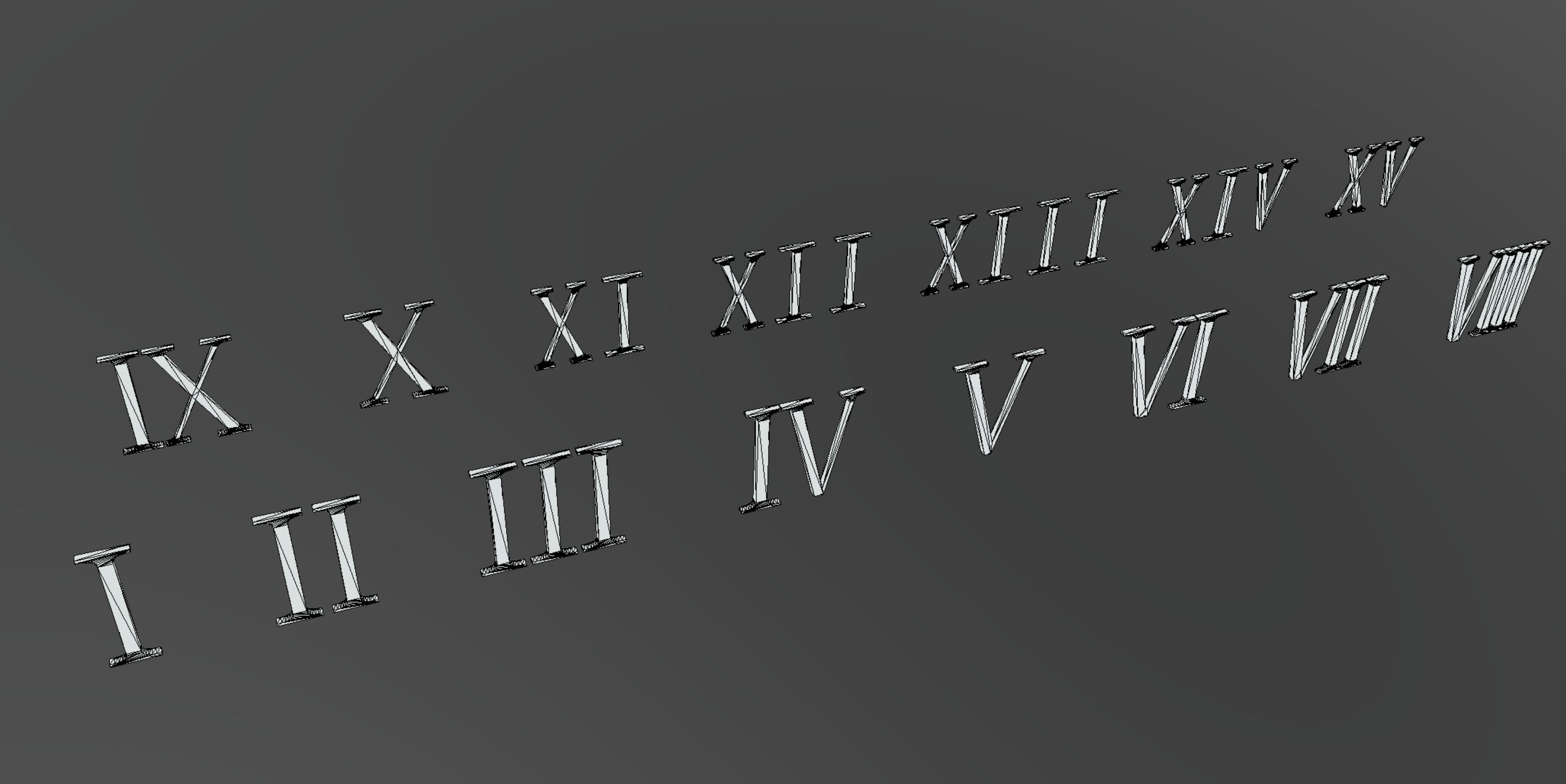 Arrow Note Letter Number Punctuation  Low-poly 3D model_18