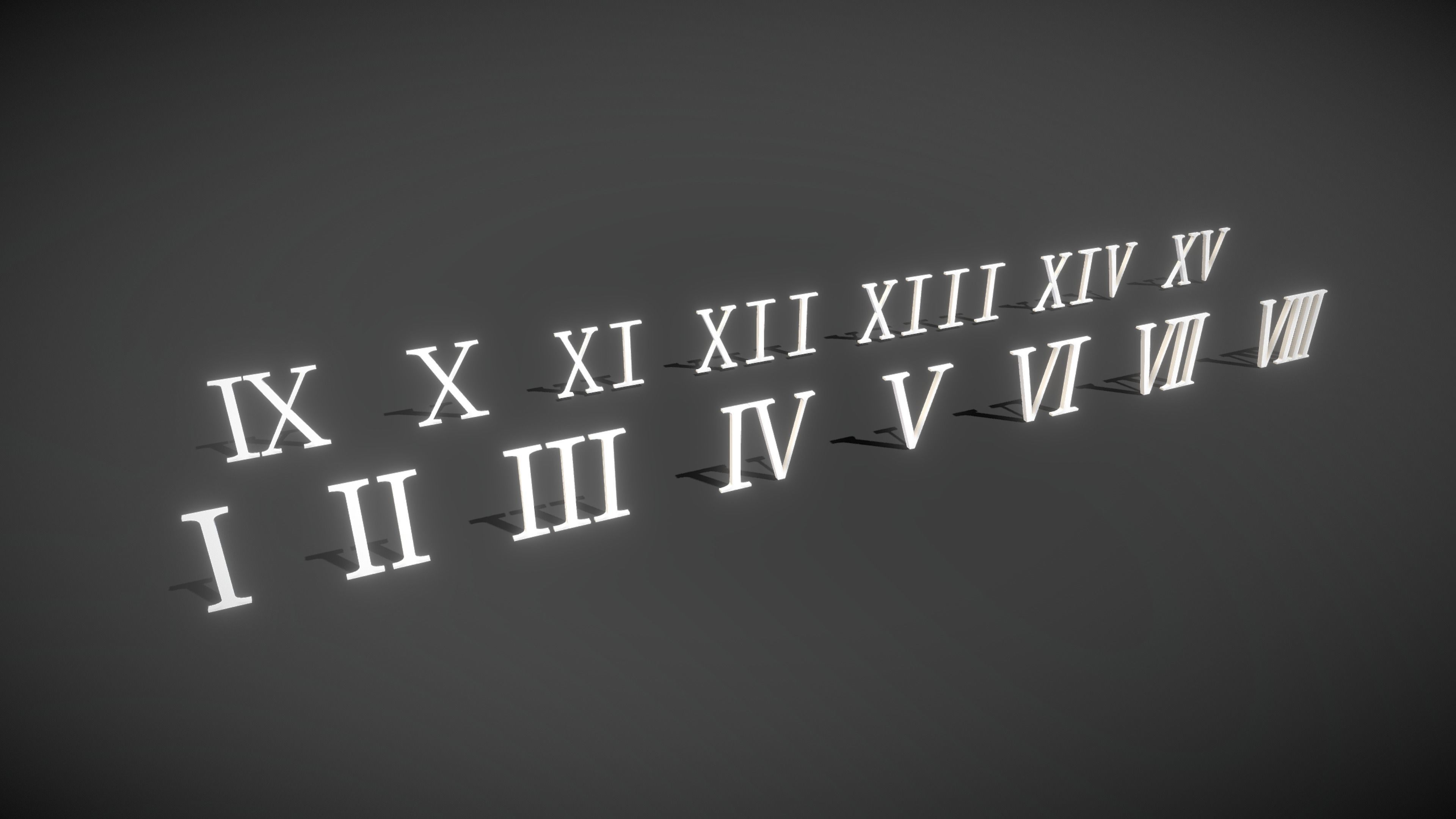 Arrow Note Letter Number Punctuation  Low-poly 3D model_13