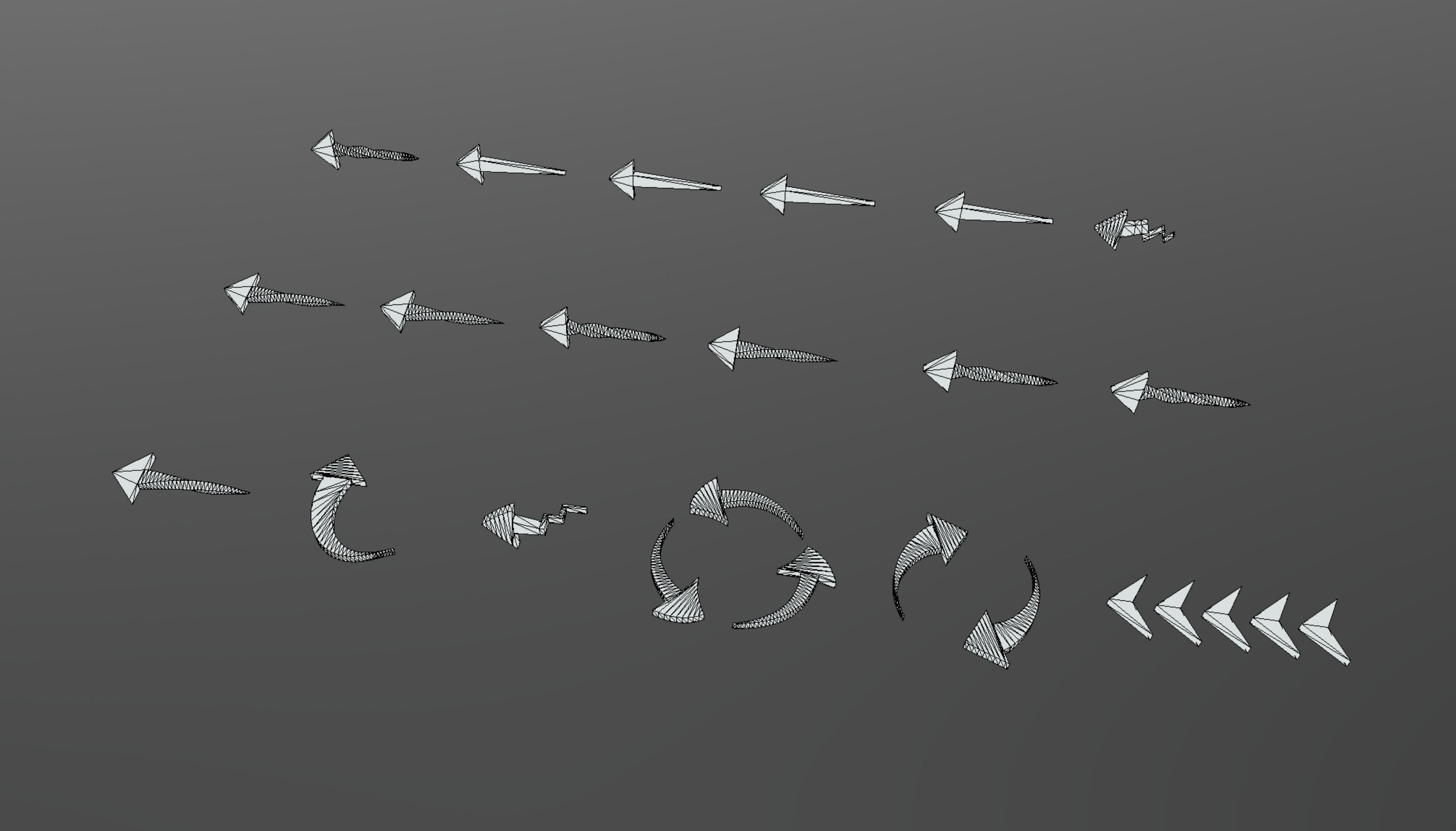 Arrow Note Letter Number Punctuation  Low-poly 3D model_14