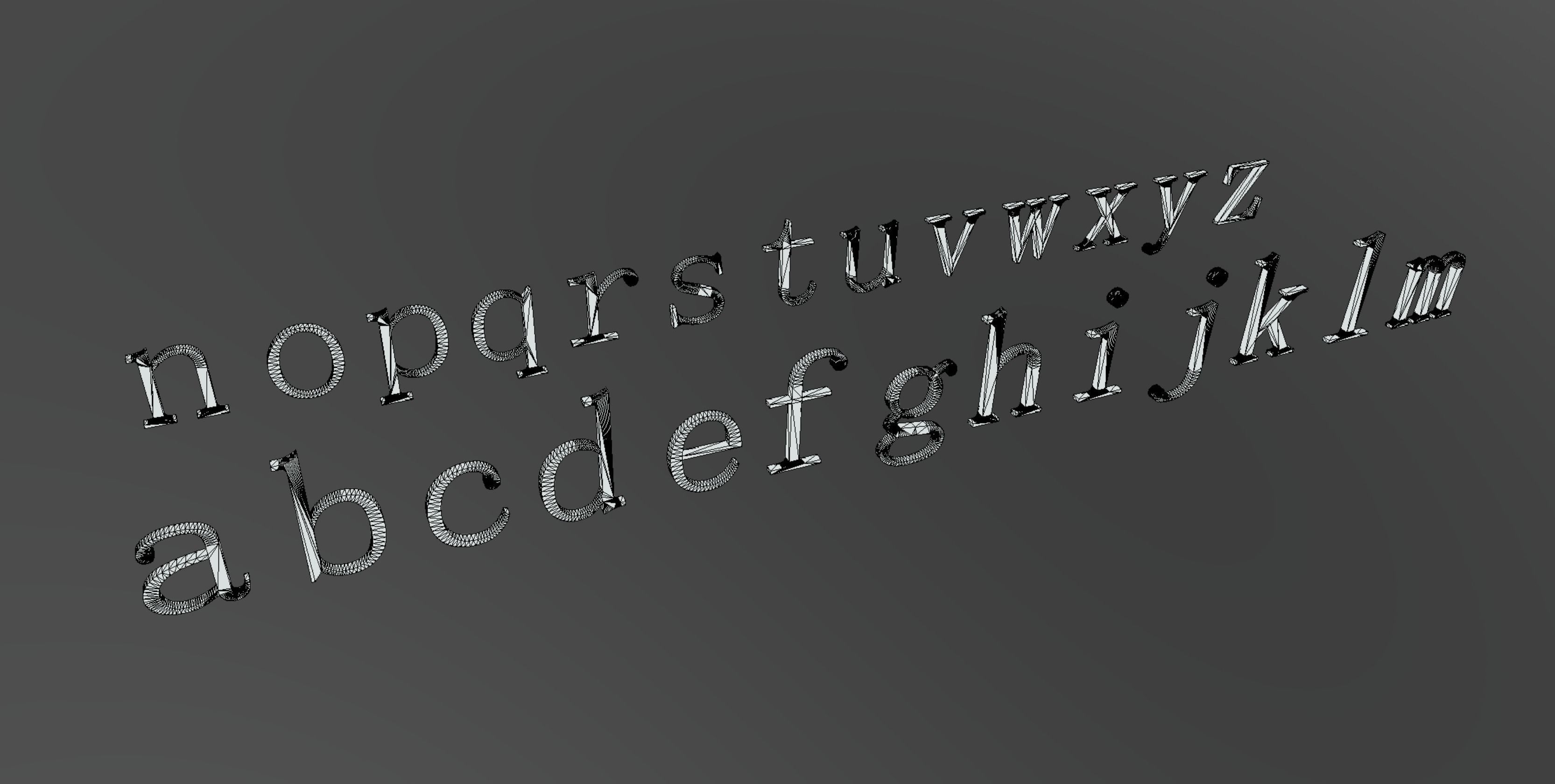 Arrow Note Letter Number Punctuation  Low-poly 3D model_19