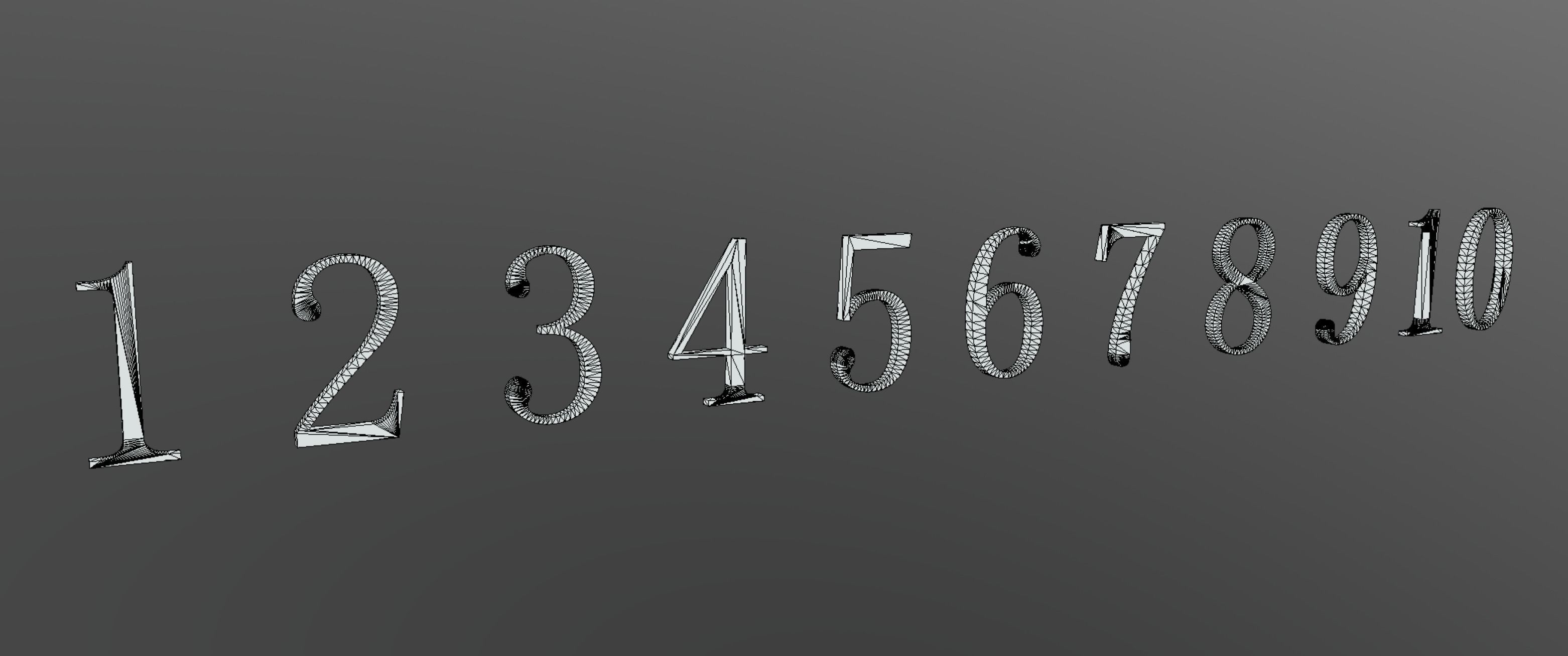 Arrow Note Letter Number Punctuation  Low-poly 3D model_20