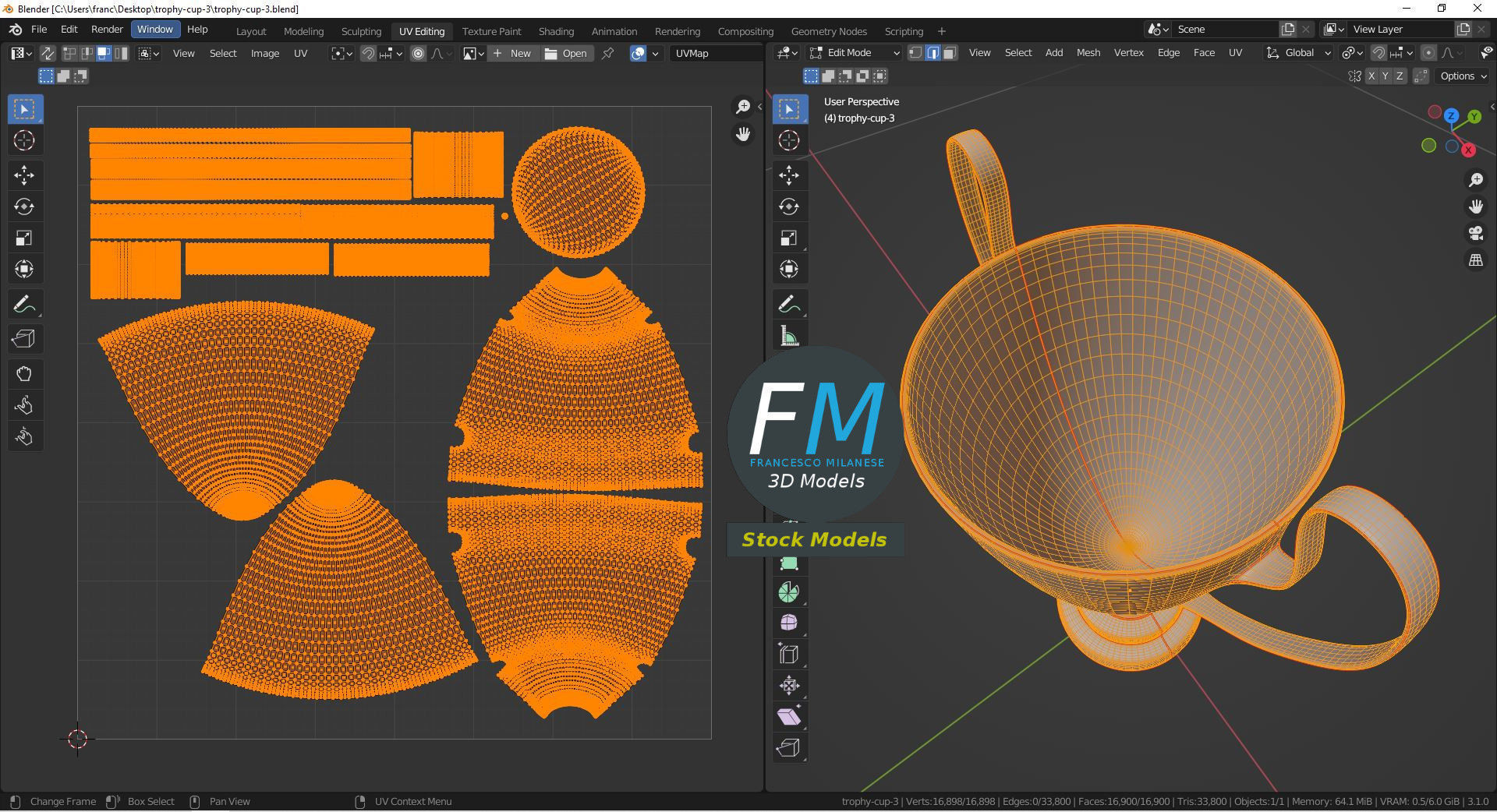 Trophy cup 3 3D model_10