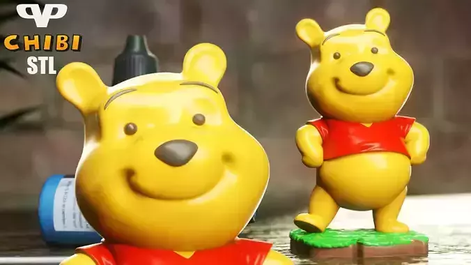 Winnie The Pooh Chibi STL for 3D Printing ChibiSTL 3DXM 3D print model