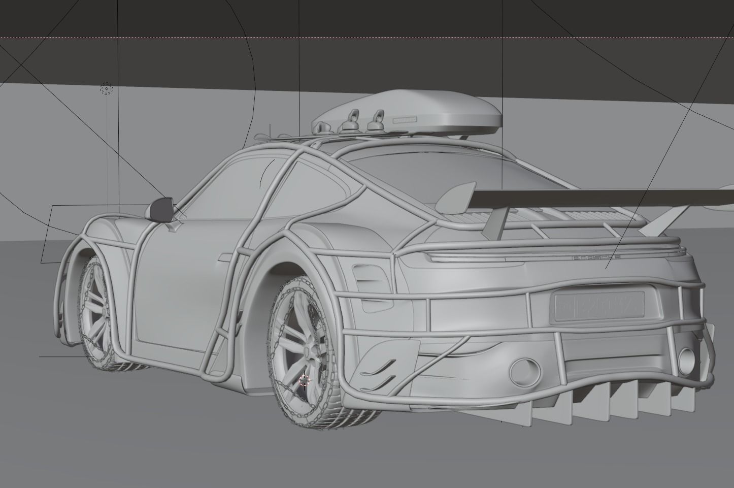 Porsche Carrera Tuned Low-poly 3D model_30