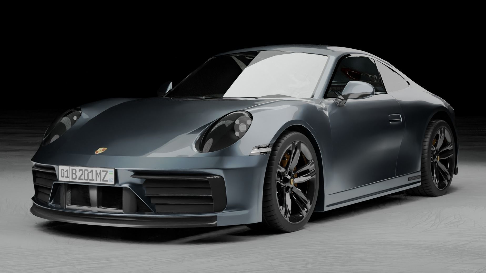 Porsche Carrera Tuned Low-poly 3D model_5