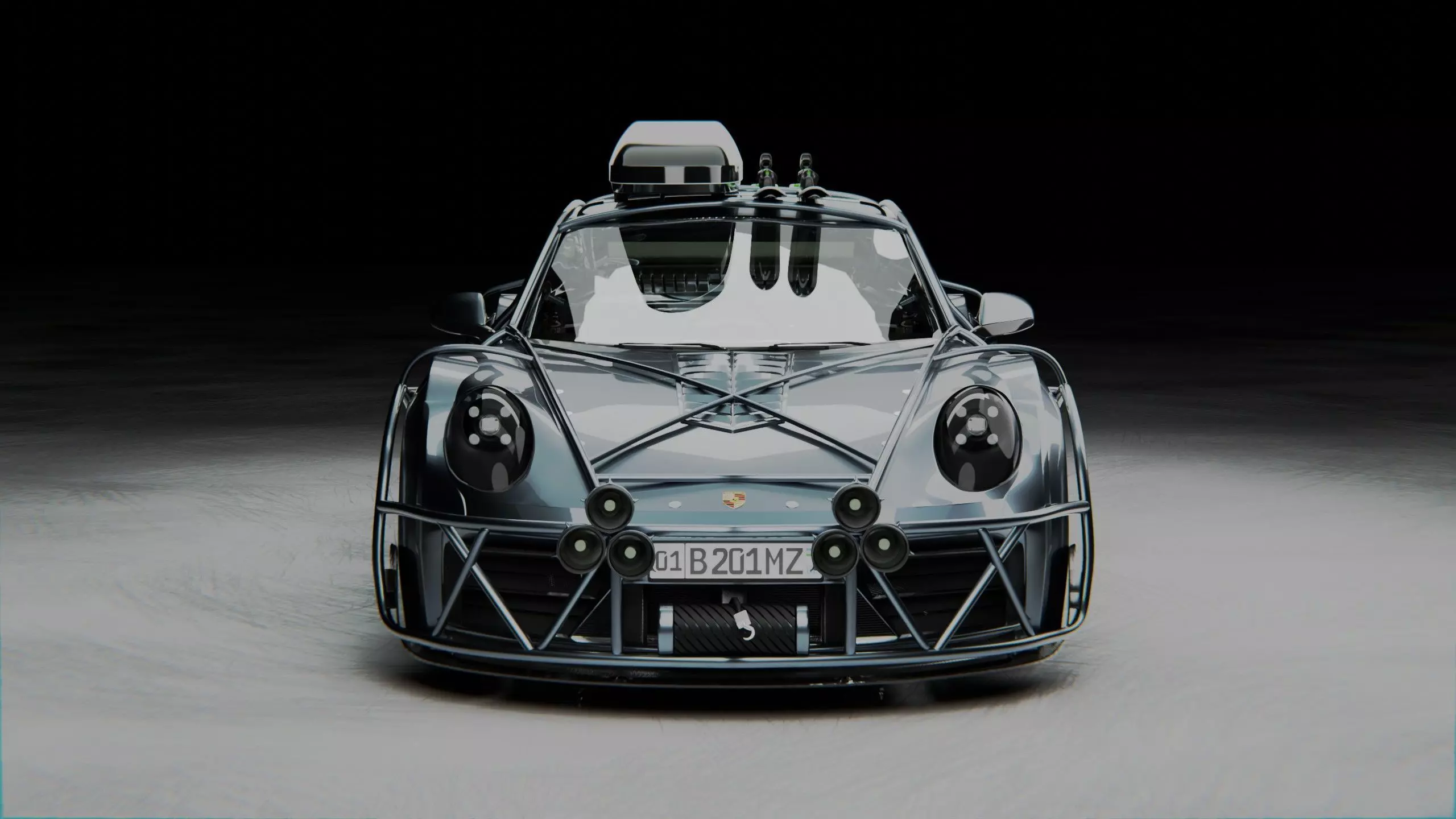 Porsche Carrera Tuned Low-poly 3D model_0