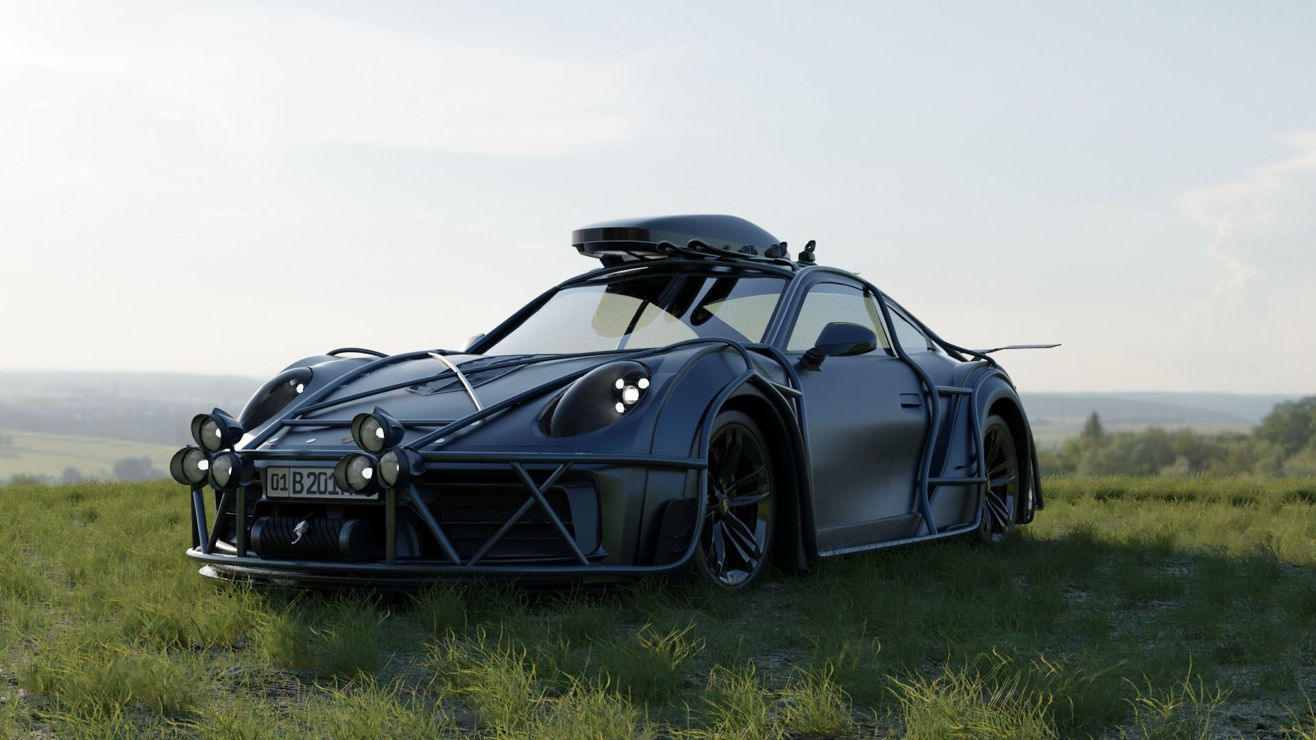 Porsche Carrera Tuned Low-poly 3D model_16