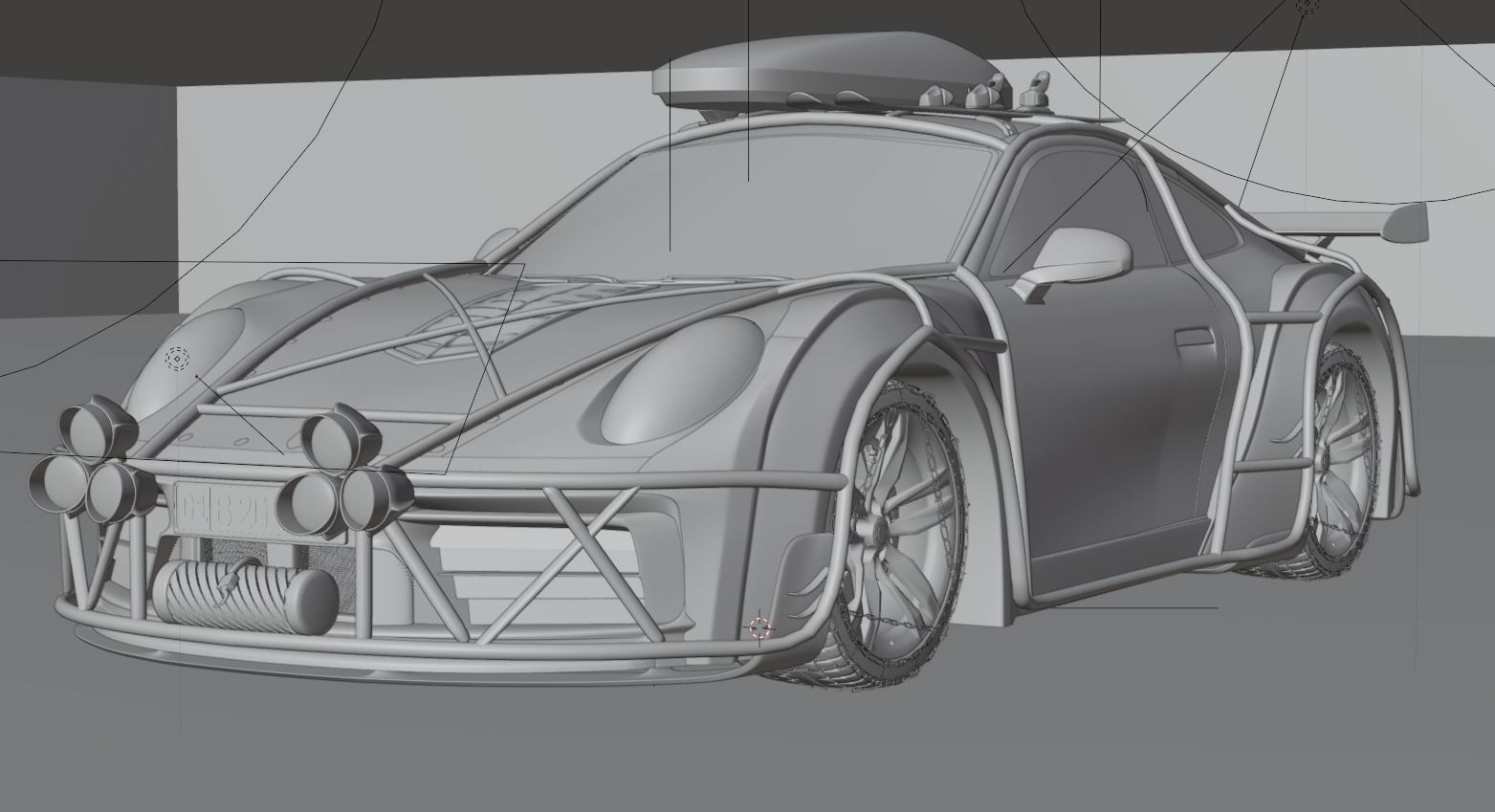 Porsche Carrera Tuned Low-poly 3D model_24