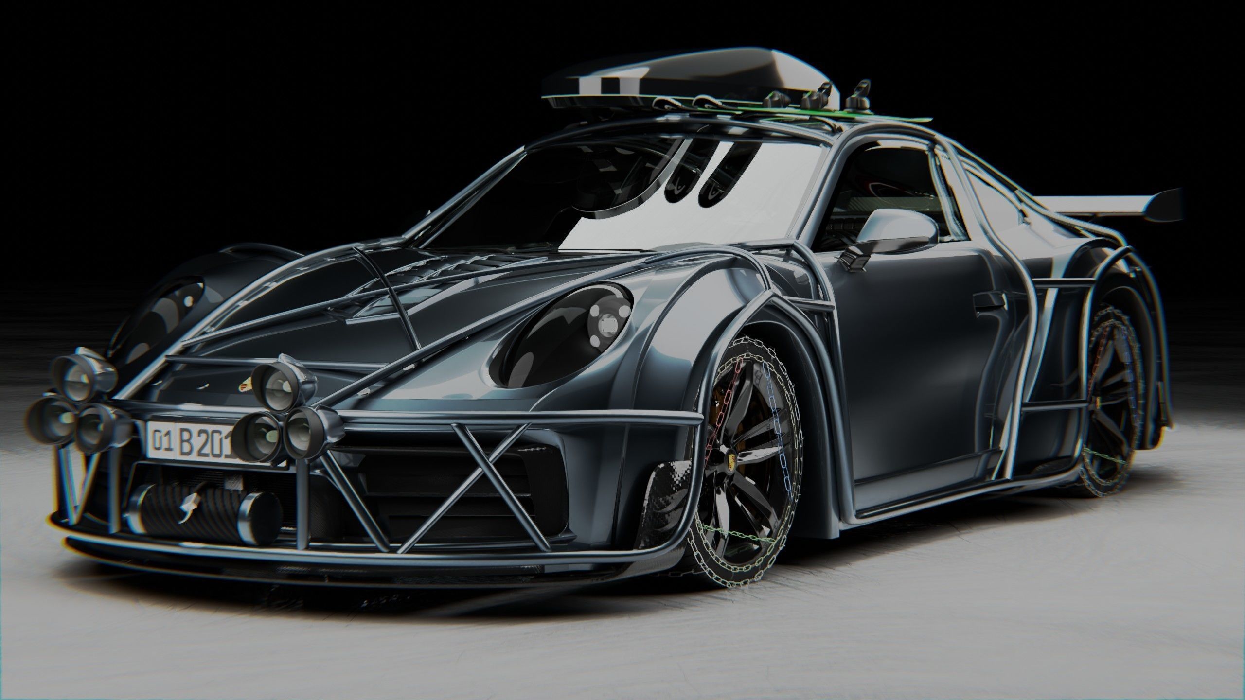 Porsche Carrera Tuned Low-poly 3D model_1