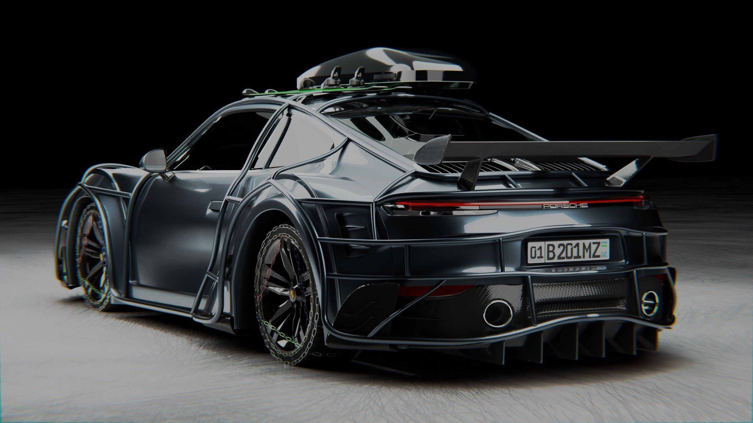 Porsche Carrera Tuned Low-poly 3D model_3