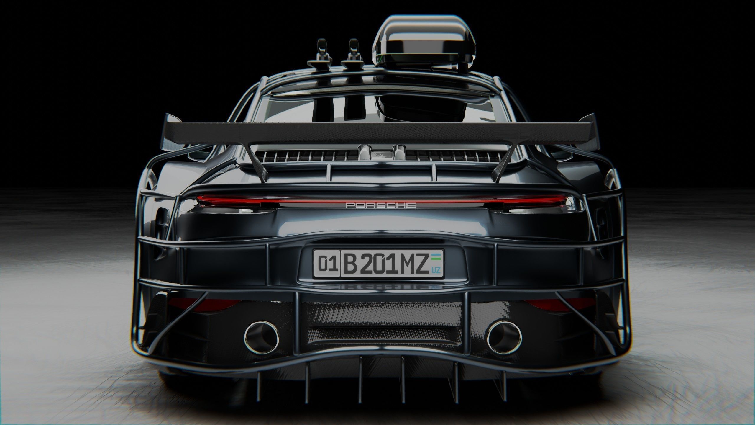 Porsche Carrera Tuned Low-poly 3D model_4