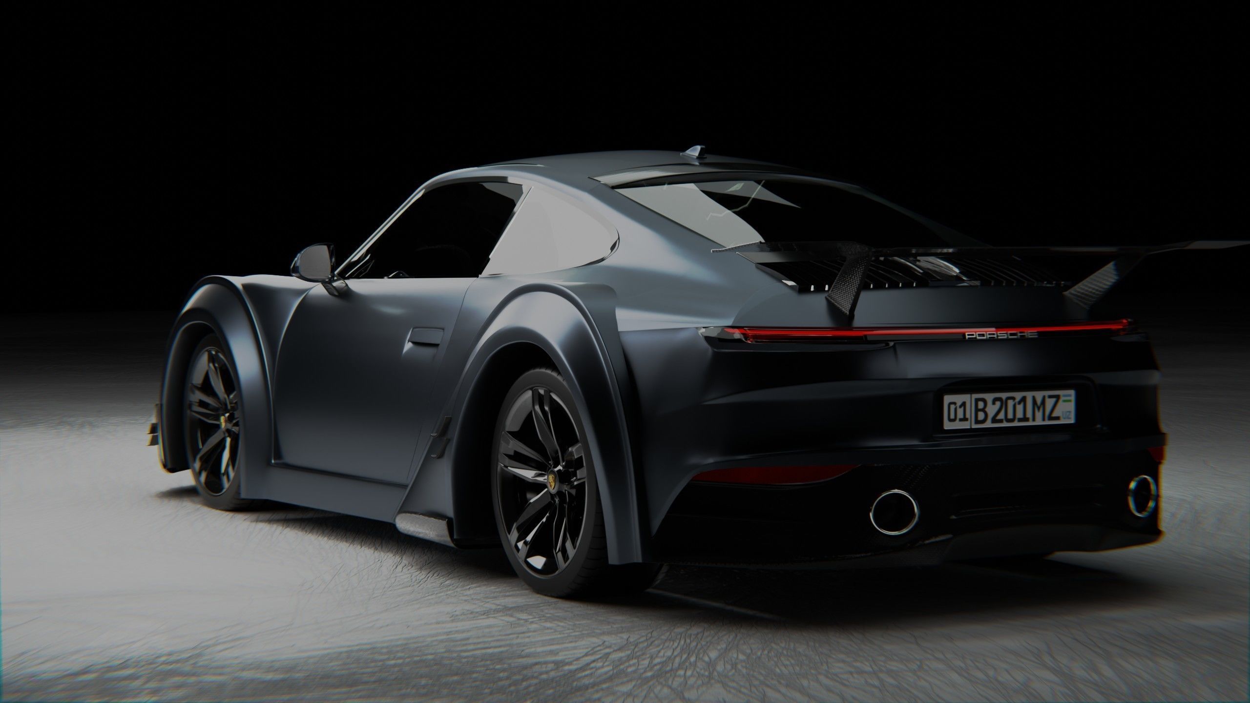 Porsche Carrera Tuned Low-poly 3D model_19