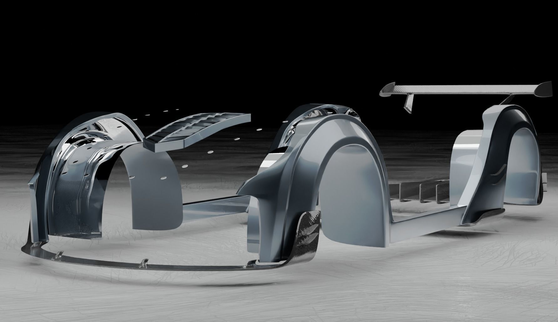 Porsche Carrera Tuned Low-poly 3D model_13