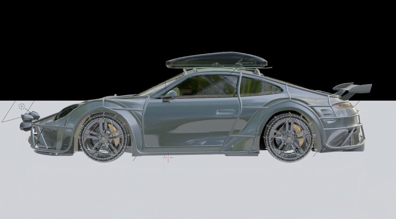 Porsche Carrera Tuned Low-poly 3D model_28