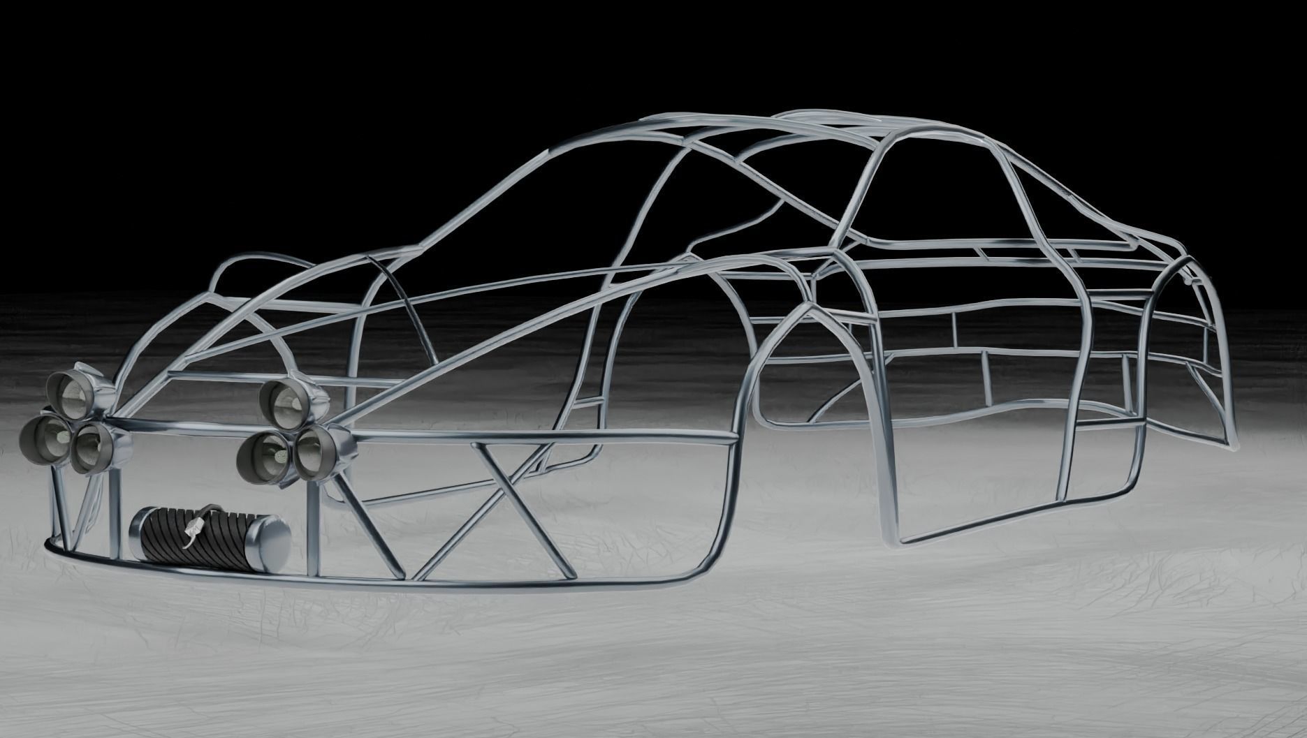 Porsche Carrera Tuned Low-poly 3D model_14