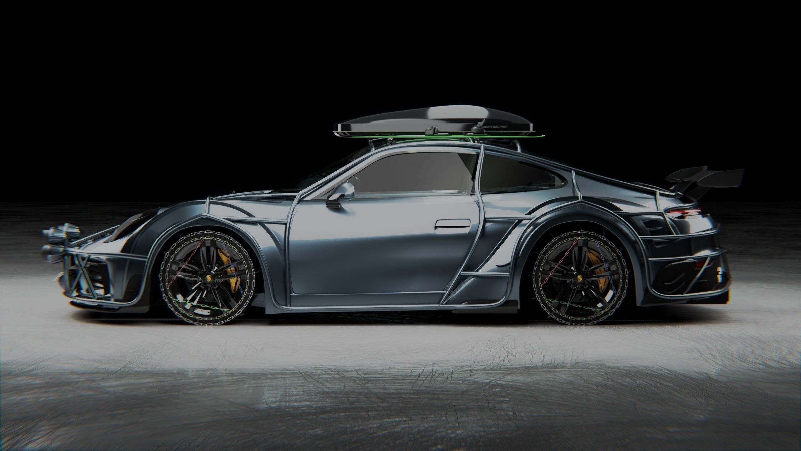 Porsche Carrera Tuned Low-poly 3D model_2