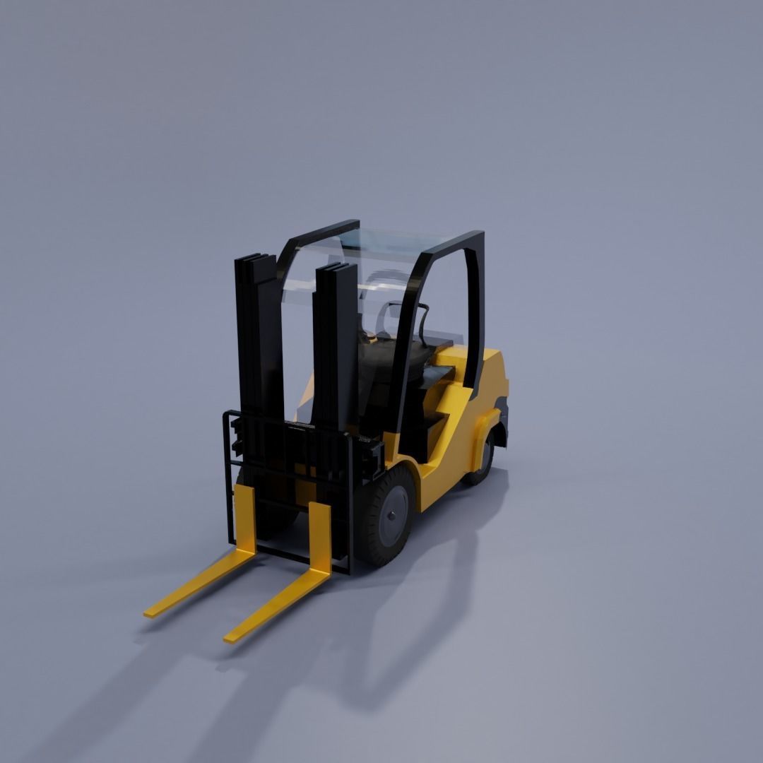 Semi realistic Forklift 3d Model Low-poly 3D model_60