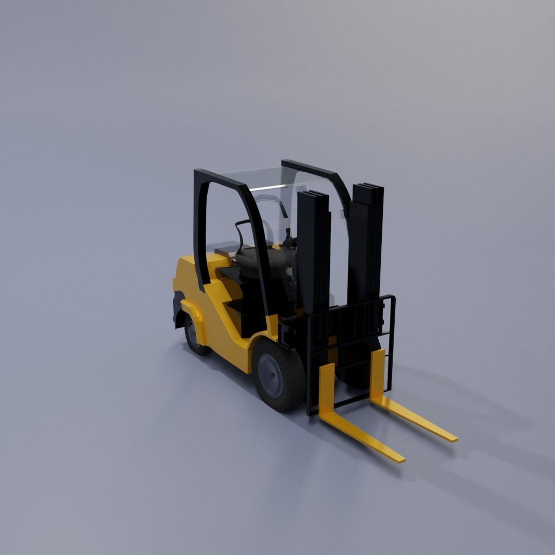 Semi realistic Forklift 3d Model Low-poly 3D model_47