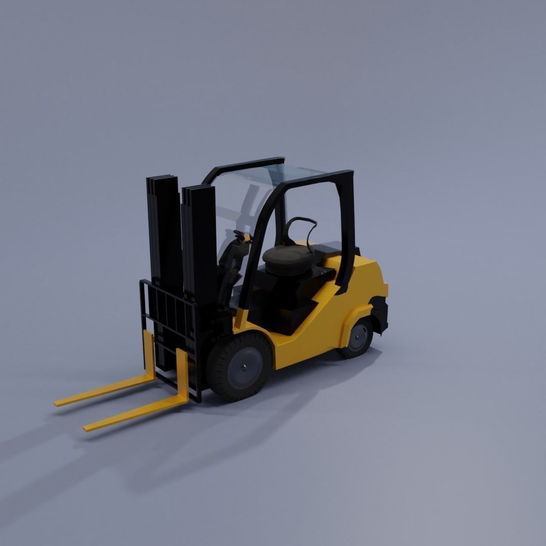Semi realistic Forklift 3d Model Low-poly 3D model_12