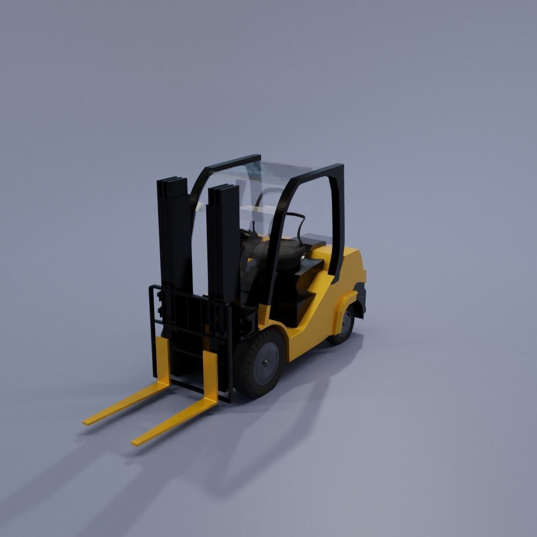 Semi realistic Forklift 3d Model Low-poly 3D model_7
