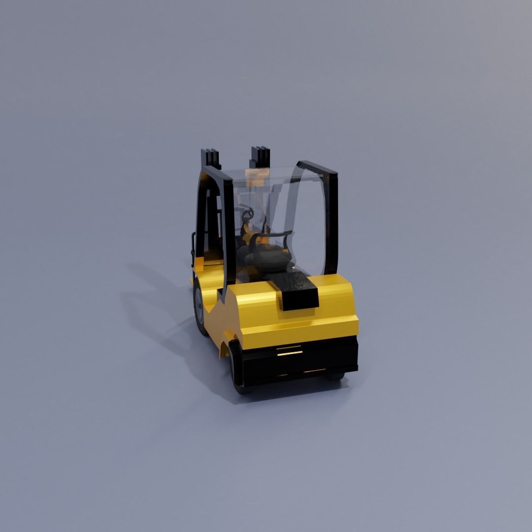 Semi realistic Forklift 3d Model Low-poly 3D model_28