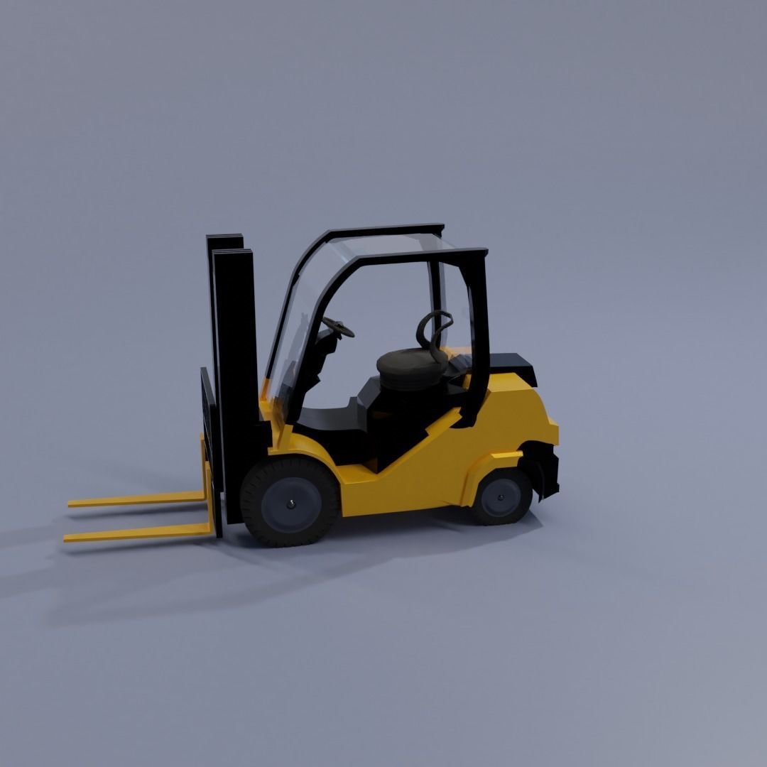 Semi realistic Forklift 3d Model Low-poly 3D model_17