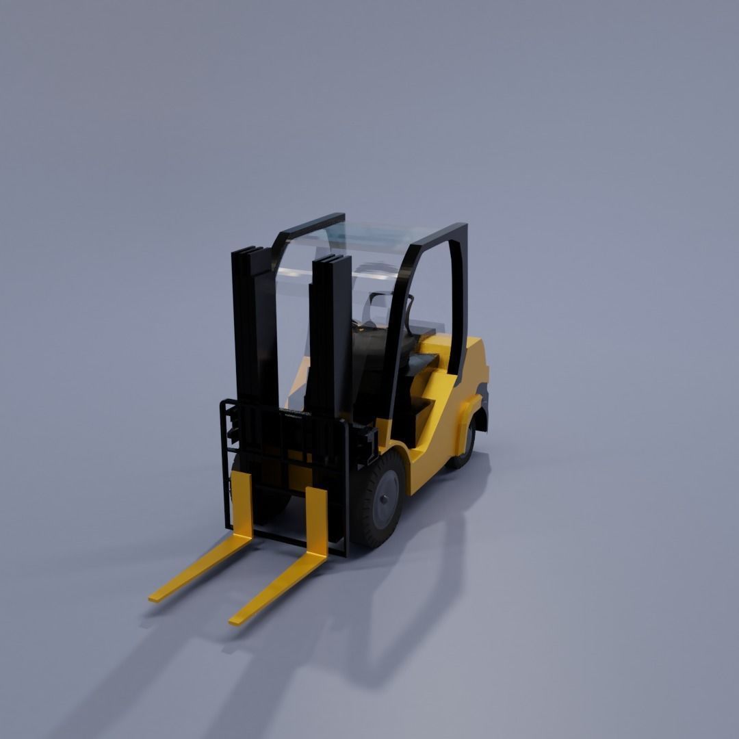 Semi realistic Forklift 3d Model Low-poly 3D model_59