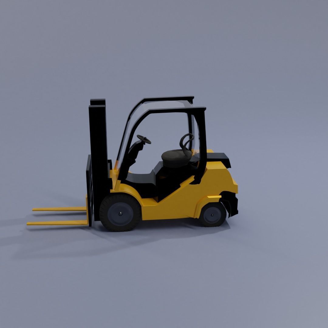 Semi realistic Forklift 3d Model Low-poly 3D model_18